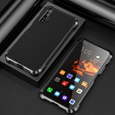 Handyhülle Hülle Luxus Aluminium Metall Tasche T03 für Huawei Honor 20S Schwarz