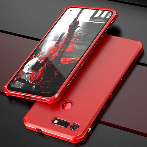 Handyhülle Hülle Luxus Aluminium Metall Tasche T03 für Huawei Honor V20 Rot