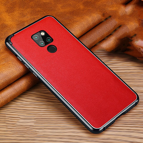 Handyhülle Hülle Luxus Aluminium Metall Tasche T03 für Huawei Mate 20 Rot