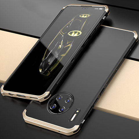 Handyhülle Hülle Luxus Aluminium Metall Tasche T03 für Huawei Mate 30 Pro Gold und Schwarz