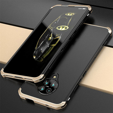 Handyhülle Hülle Luxus Aluminium Metall Tasche T03 für Xiaomi Redmi K30 Pro 5G Gold