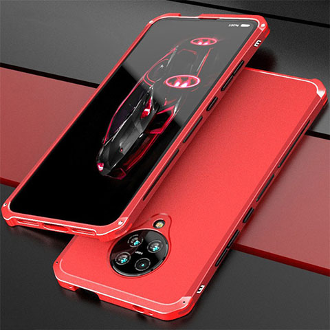 Handyhülle Hülle Luxus Aluminium Metall Tasche T03 für Xiaomi Redmi K30 Pro 5G Rot