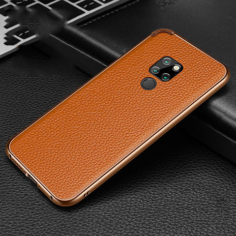 Handyhülle Hülle Luxus Aluminium Metall Tasche T04 für Huawei Mate 20 Orange