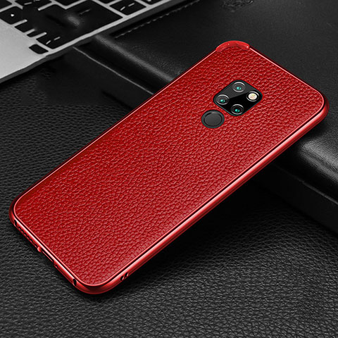 Handyhülle Hülle Luxus Aluminium Metall Tasche T04 für Huawei Mate 20 Rot