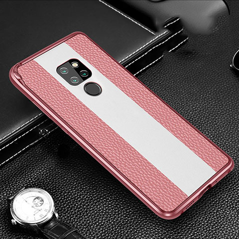 Handyhülle Hülle Luxus Aluminium Metall Tasche T05 für Huawei Mate 20 Rosa