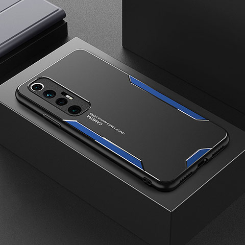 Handyhülle Hülle Luxus Aluminium Metall und Silikon Rahmen Tasche für Xiaomi Mi 10S 5G Blau