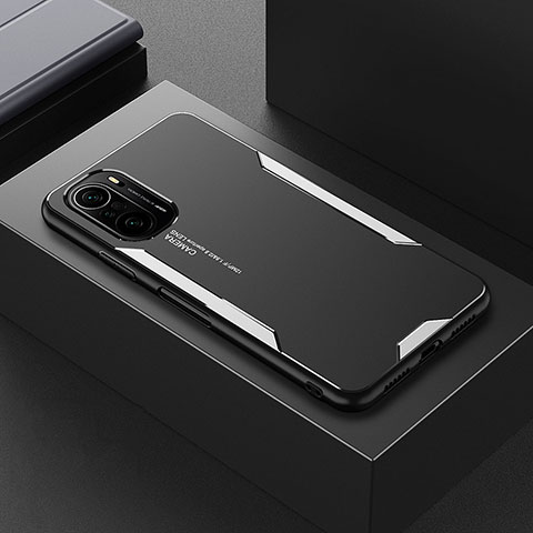 Handyhülle Hülle Luxus Aluminium Metall und Silikon Rahmen Tasche für Xiaomi Mi 11X Pro 5G Silber