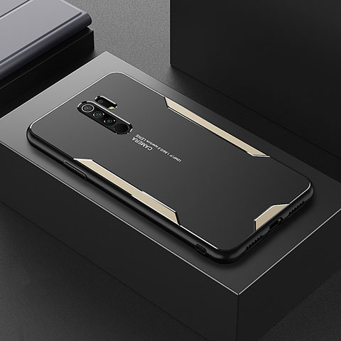 Handyhülle Hülle Luxus Aluminium Metall und Silikon Rahmen Tasche für Xiaomi Redmi 9 Gold