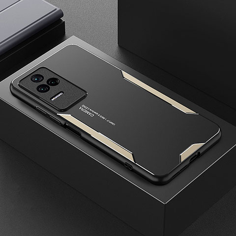 Handyhülle Hülle Luxus Aluminium Metall und Silikon Rahmen Tasche für Xiaomi Redmi K50 5G Gold