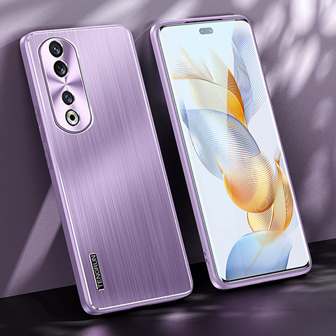 Handyhülle Hülle Luxus Aluminium Metall und Silikon Rahmen Tasche JL1 für Huawei Honor 90 Pro 5G Violett