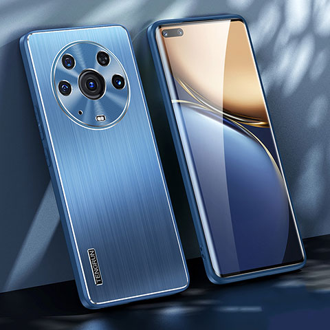 Handyhülle Hülle Luxus Aluminium Metall und Silikon Rahmen Tasche JL1 für Huawei Honor Magic3 Pro 5G Blau