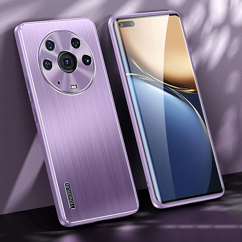 Handyhülle Hülle Luxus Aluminium Metall und Silikon Rahmen Tasche JL1 für Huawei Honor Magic3 Pro 5G Violett