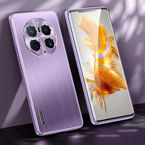 Handyhülle Hülle Luxus Aluminium Metall und Silikon Rahmen Tasche JL1 für Huawei Mate 50 Pro Violett