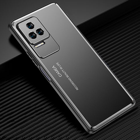 Handyhülle Hülle Luxus Aluminium Metall und Silikon Rahmen Tasche JL1 für Xiaomi Redmi K50 Pro 5G Schwarz