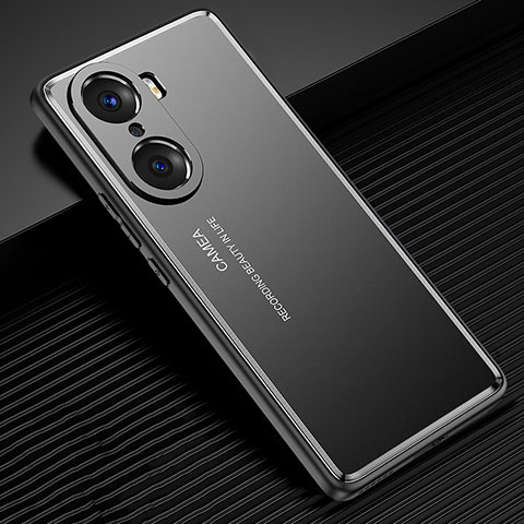 Handyhülle Hülle Luxus Aluminium Metall und Silikon Rahmen Tasche JL2 für Huawei Honor 60 5G Schwarz