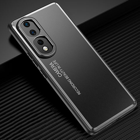 Handyhülle Hülle Luxus Aluminium Metall und Silikon Rahmen Tasche JL2 für Huawei Honor 80 Pro 5G Schwarz