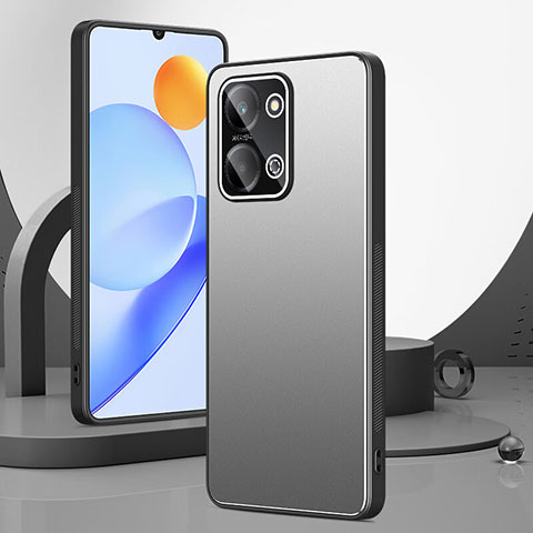 Handyhülle Hülle Luxus Aluminium Metall und Silikon Rahmen Tasche JL2 für Huawei Honor X7a Silber