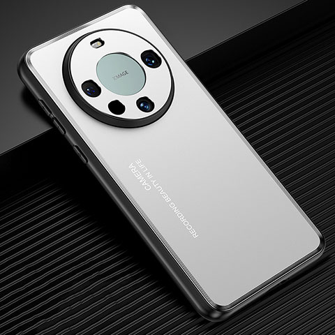 Handyhülle Hülle Luxus Aluminium Metall und Silikon Rahmen Tasche JL2 für Huawei Mate 60 Pro+ Plus Silber