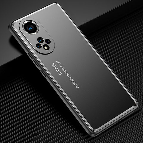 Handyhülle Hülle Luxus Aluminium Metall und Silikon Rahmen Tasche JL2 für Huawei Nova 9 Pro Schwarz