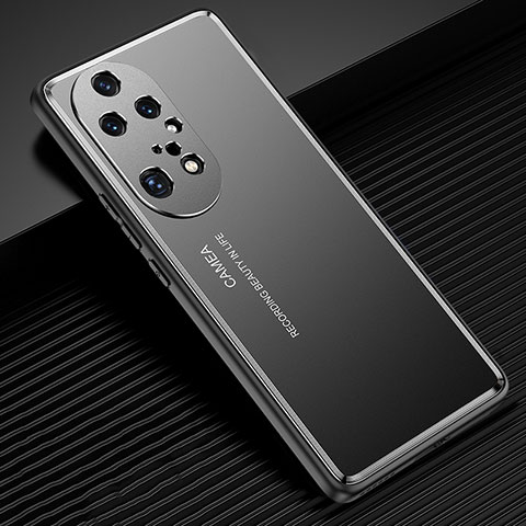 Handyhülle Hülle Luxus Aluminium Metall und Silikon Rahmen Tasche JL2 für Huawei P50 Pro Schwarz