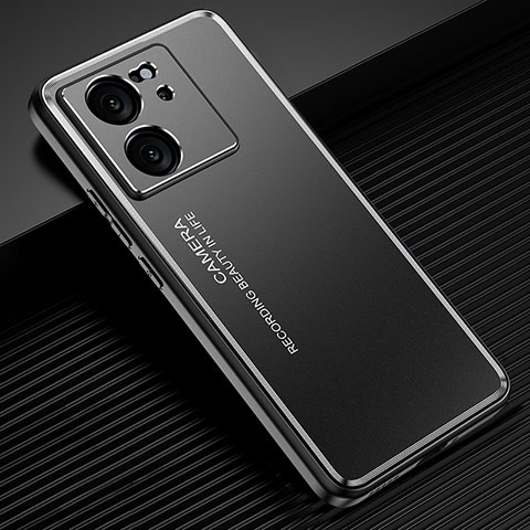 Handyhülle Hülle Luxus Aluminium Metall und Silikon Rahmen Tasche JL2 für Xiaomi Mi 13T 5G Schwarz