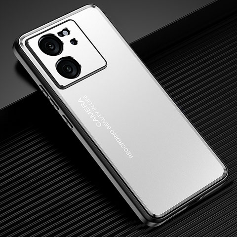 Handyhülle Hülle Luxus Aluminium Metall und Silikon Rahmen Tasche JL2 für Xiaomi Mi 13T 5G Silber