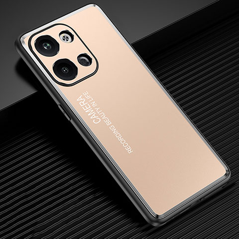 Handyhülle Hülle Luxus Aluminium Metall und Silikon Rahmen Tasche JL2 für Xiaomi Redmi Note 13 5G Gold