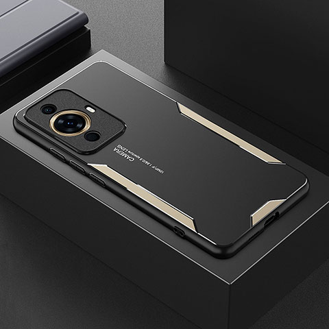 Handyhülle Hülle Luxus Aluminium Metall und Silikon Rahmen Tasche PB1 für Huawei Nova 11 Gold