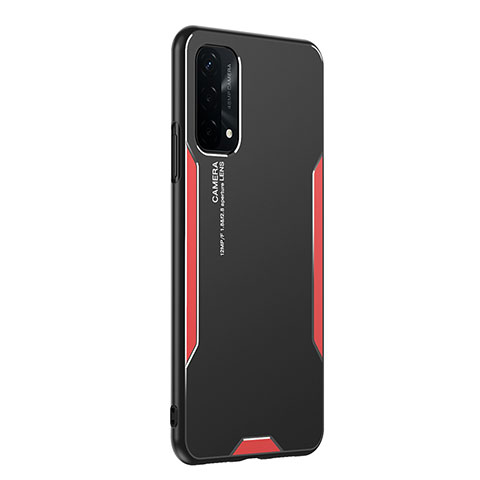 Handyhülle Hülle Luxus Aluminium Metall und Silikon Rahmen Tasche PB1 für OnePlus Nord N200 5G Rot