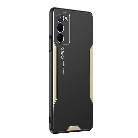 Handyhülle Hülle Luxus Aluminium Metall und Silikon Rahmen Tasche PB1 für Oppo A53s 5G Gold