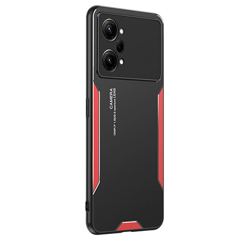 Handyhülle Hülle Luxus Aluminium Metall und Silikon Rahmen Tasche PB1 für Oppo K10 Pro 5G Rot