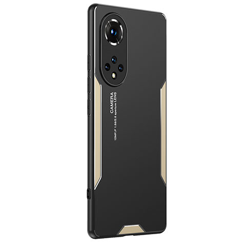 Handyhülle Hülle Luxus Aluminium Metall und Silikon Rahmen Tasche PB2 für Huawei Honor 50 Pro 5G Gold