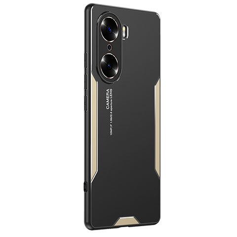 Handyhülle Hülle Luxus Aluminium Metall und Silikon Rahmen Tasche PB2 für Huawei Honor 60 5G Gold