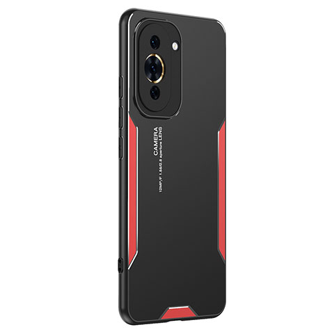 Handyhülle Hülle Luxus Aluminium Metall und Silikon Rahmen Tasche PB2 für Huawei Nova 10 Pro Rot