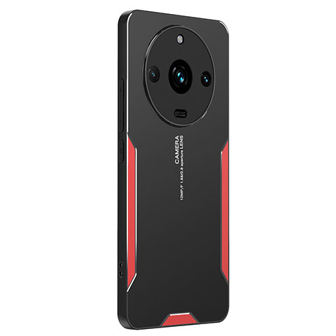 Handyhülle Hülle Luxus Aluminium Metall und Silikon Rahmen Tasche PB2 für Realme 11 Pro+ Plus 5G Rot