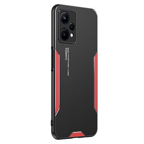 Handyhülle Hülle Luxus Aluminium Metall und Silikon Rahmen Tasche PB2 für Realme 9 5G Rot