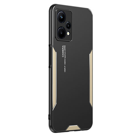 Handyhülle Hülle Luxus Aluminium Metall und Silikon Rahmen Tasche PB2 für Realme 9 Pro 5G Gold