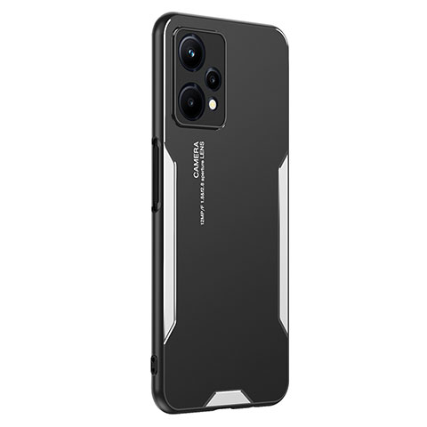 Handyhülle Hülle Luxus Aluminium Metall und Silikon Rahmen Tasche PB2 für Realme 9 Pro 5G Silber