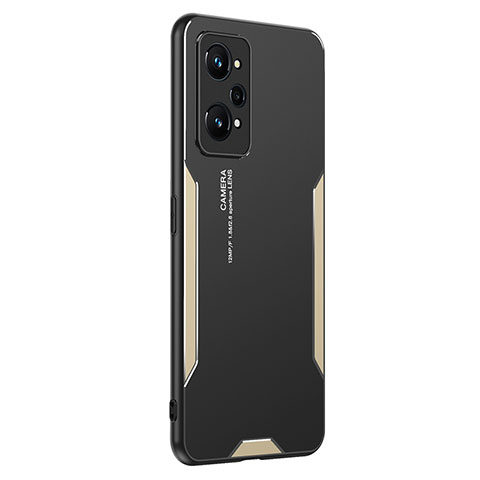 Handyhülle Hülle Luxus Aluminium Metall und Silikon Rahmen Tasche PB2 für Realme GT Neo2 5G Gold