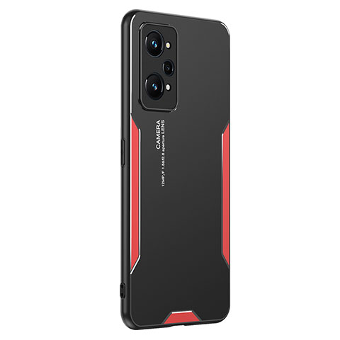 Handyhülle Hülle Luxus Aluminium Metall und Silikon Rahmen Tasche PB2 für Realme GT Neo2 5G Rot