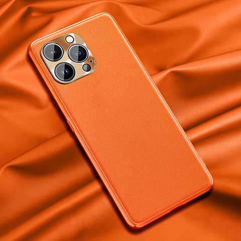 Handyhülle Hülle Luxus Leder Schutzhülle A01 für Apple iPhone 16 Pro Max Orange