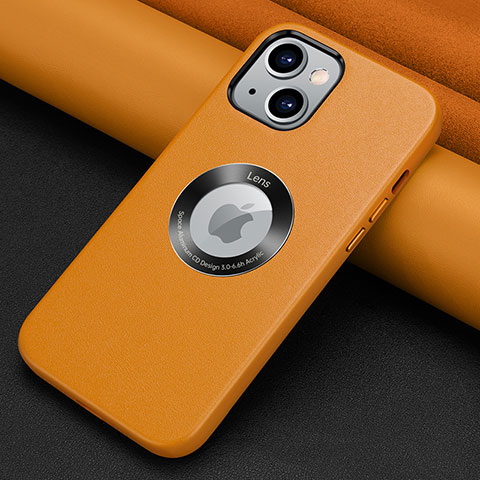 Handyhülle Hülle Luxus Leder Schutzhülle A08 für Apple iPhone 13 Mini Orange