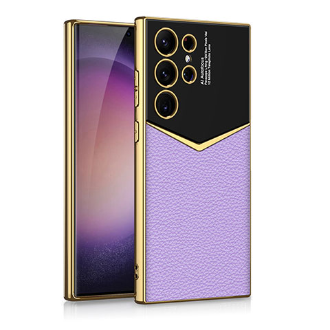 Handyhülle Hülle Luxus Leder Schutzhülle AC4 für Samsung Galaxy S21 Ultra 5G Violett