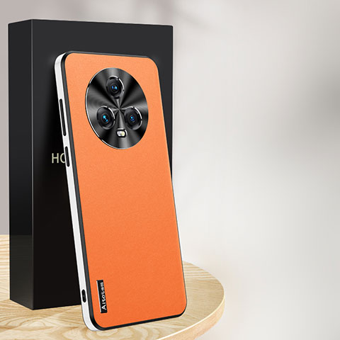 Handyhülle Hülle Luxus Leder Schutzhülle AT1 für Huawei Honor Magic5 5G Orange