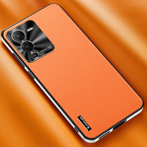 Handyhülle Hülle Luxus Leder Schutzhülle AT2 für Vivo V25 Pro 5G Orange