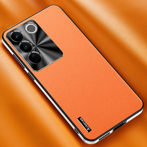 Handyhülle Hülle Luxus Leder Schutzhülle AT2 für Vivo V27 5G Orange