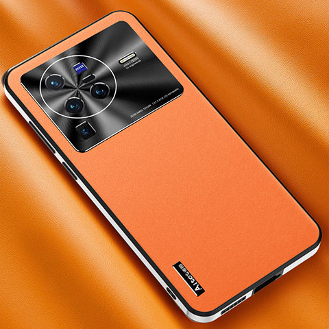 Handyhülle Hülle Luxus Leder Schutzhülle AT2 für Vivo X80 Pro 5G Orange