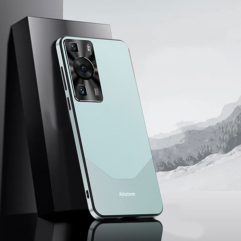 Handyhülle Hülle Luxus Leder Schutzhülle AT3 für Huawei P60 Cyan