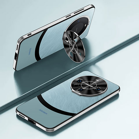 Handyhülle Hülle Luxus Leder Schutzhülle AT5 für Huawei Mate 60 Pro Hellblau