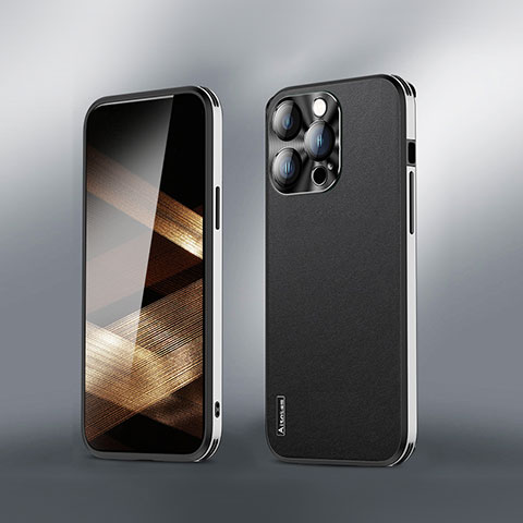 Handyhülle Hülle Luxus Leder Schutzhülle AT6 für Apple iPhone 16 Pro Schwarz